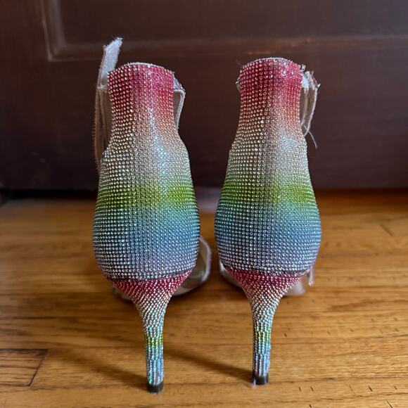 JEFFREY CAMPBELL | Rainbow Bling Rhinestone Solitaire Grand Prix Heels | Size 9 - Picture 6 of 10
